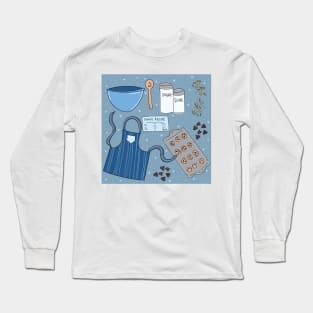 Holiday Baking, Winter theme cute baking cookies scene. Long Sleeve T-Shirt